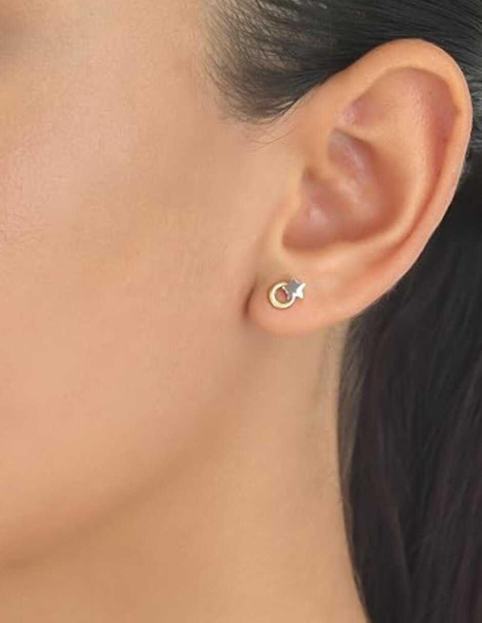 Broqueles de estrella de oro 14 K 3