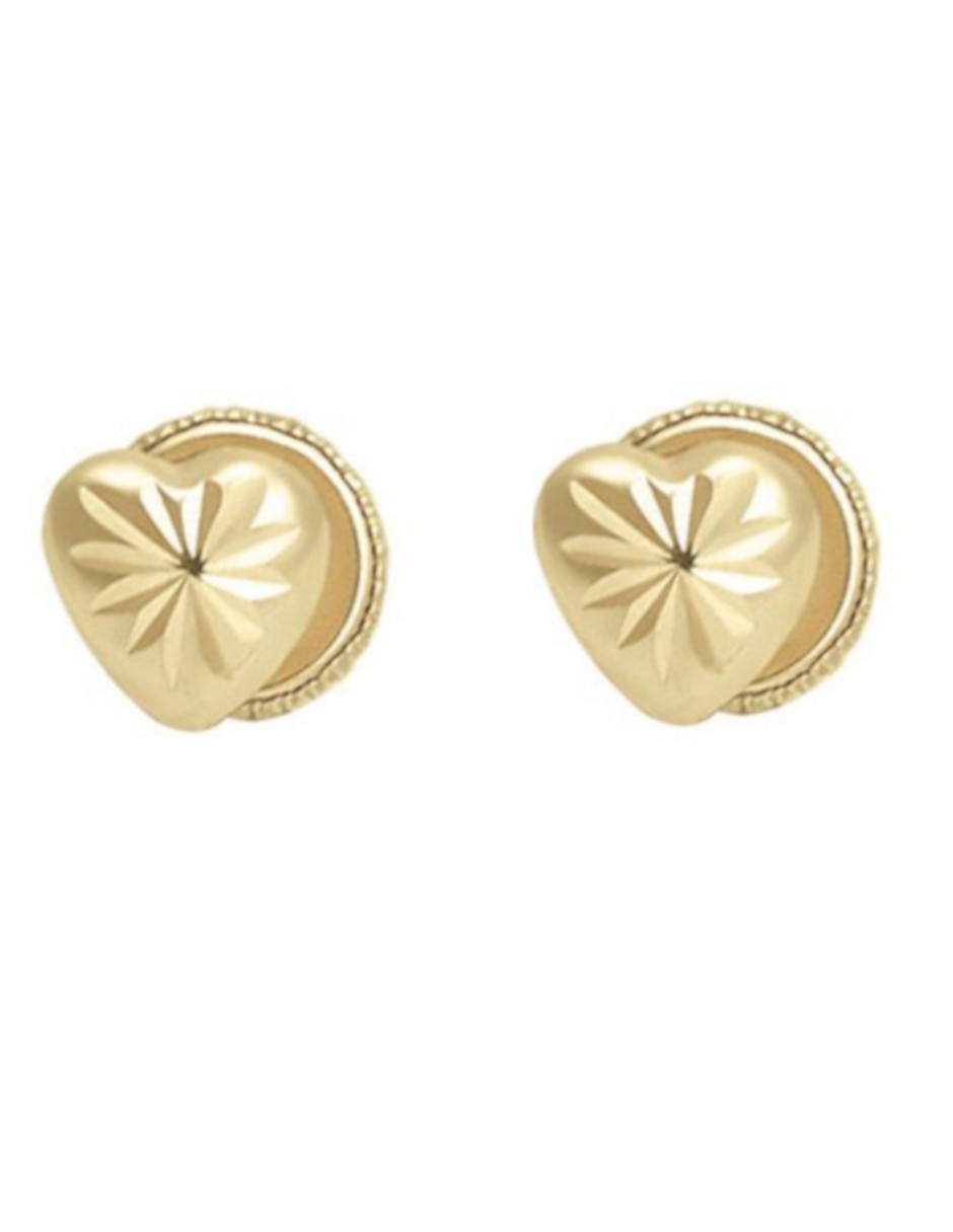 Broqueles de corazón de oro 14 K Broqueles de corazón de oro 14 K