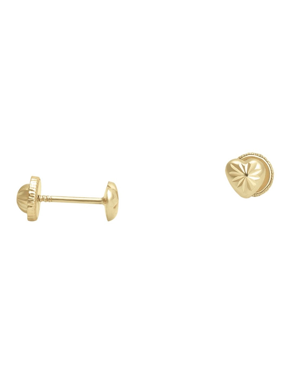 Broqueles de corazón de oro 14 K 3