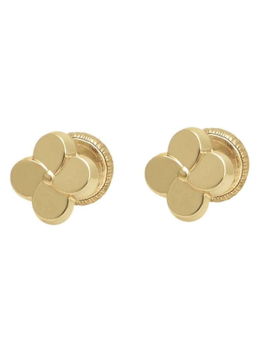 Broqueles de trébol de oro 14 K Broqueles de trébol de oro 14 K