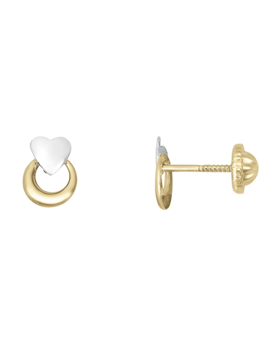 Broqueles de corazón de oro 14 K 2