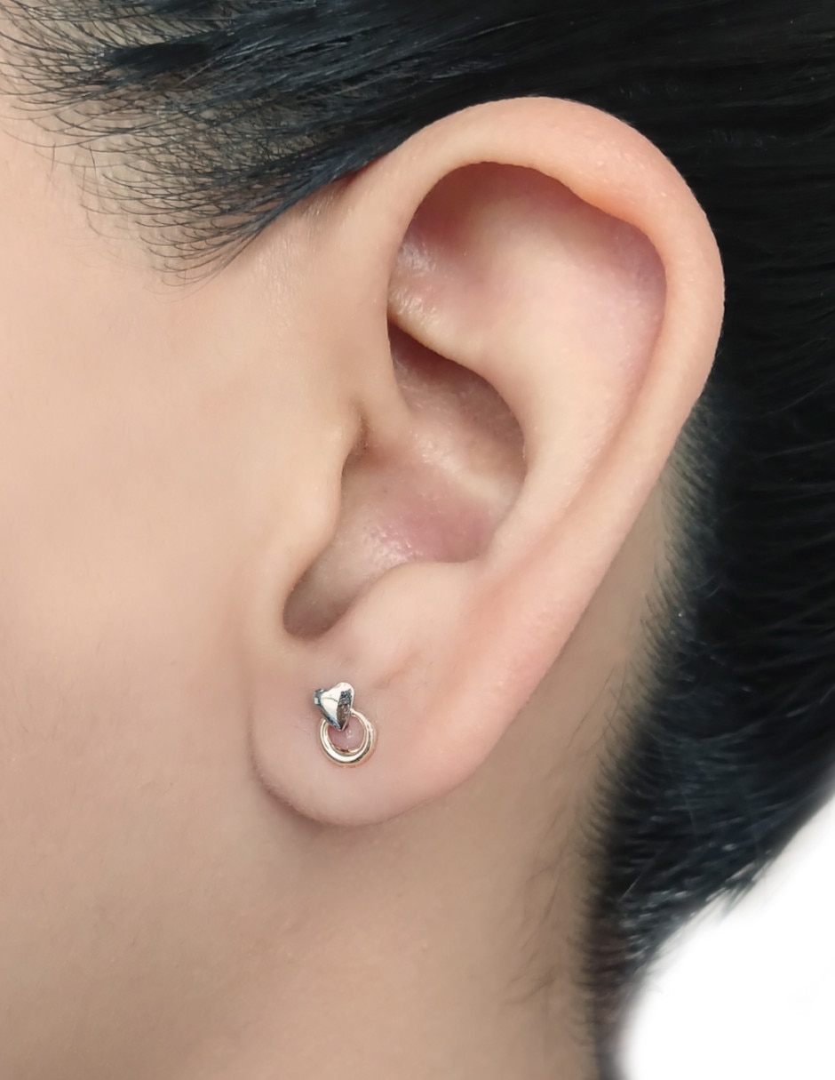 Broqueles de corazón de oro 14 K 3