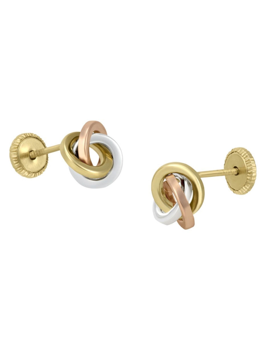 Broqueles circulares de oro florentino 14 K