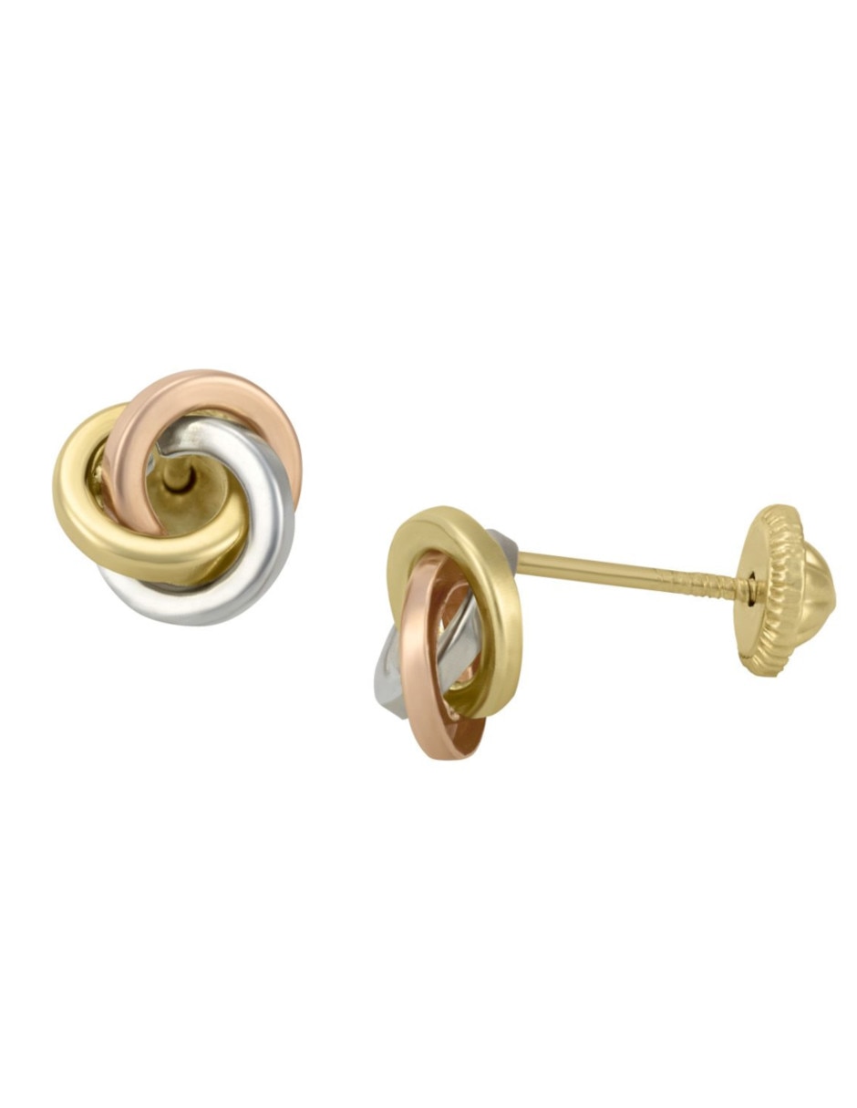 Broqueles circulares de oro florentino 14 K 2