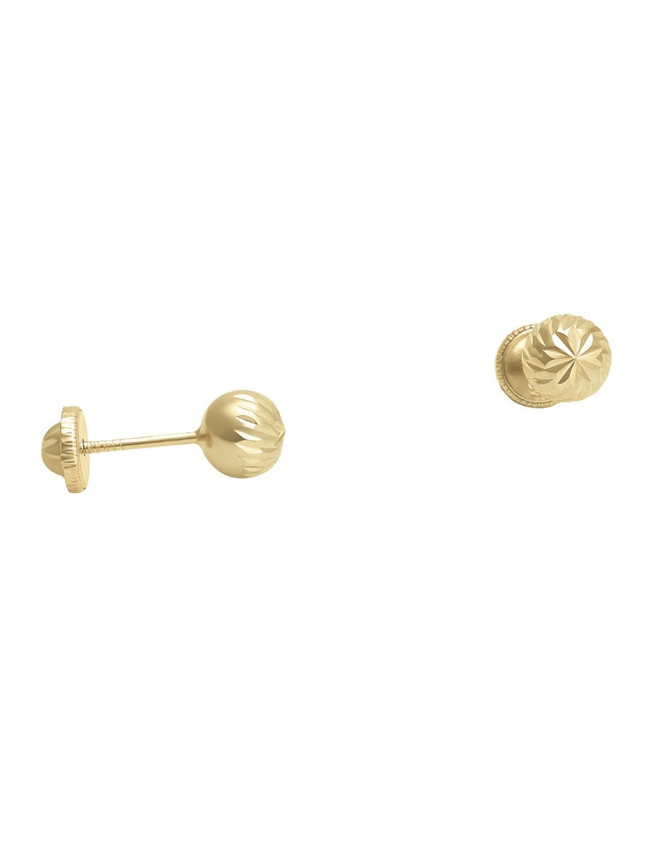 Broqueles redondos de oro 14 K Broqueles redondos de oro 14 K