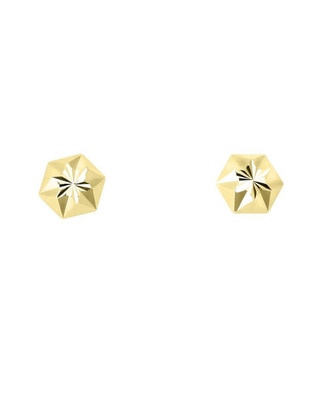 Broqueles de hexagonal de oro 14 K Broqueles de hexagonal de oro 14 K