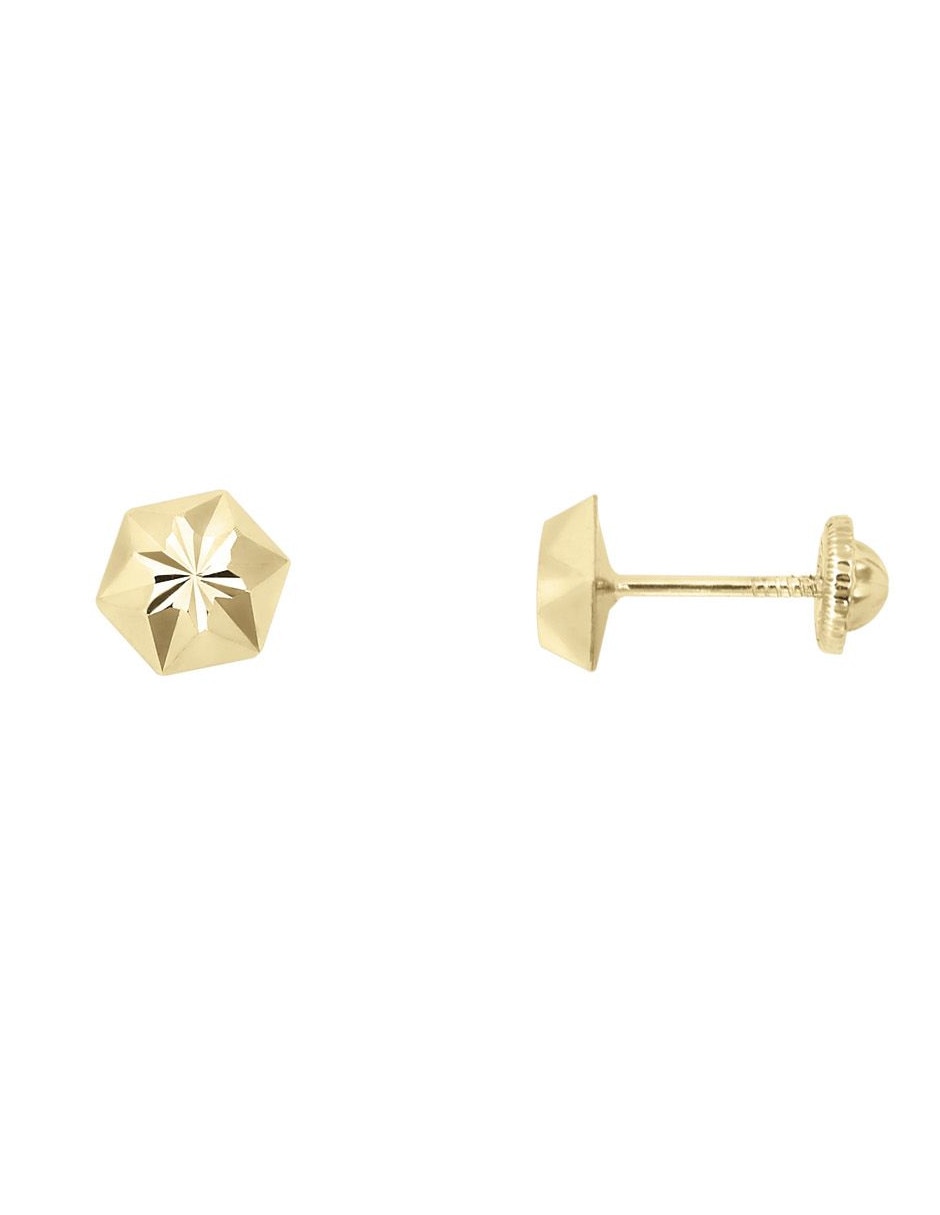 Broqueles de hexagonal de oro 14 K 2