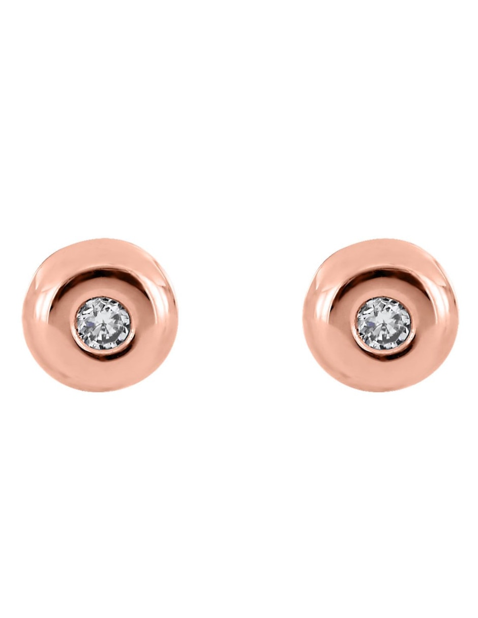 Broqueles de flor de oro florentino 14 K diamante Broqueles de flor de oro florentino 14 K diamante