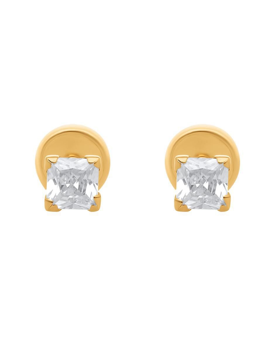 Broqueles cuadrados de oro amarillo 14 K Broqueles cuadrados de oro amarillo 14 K