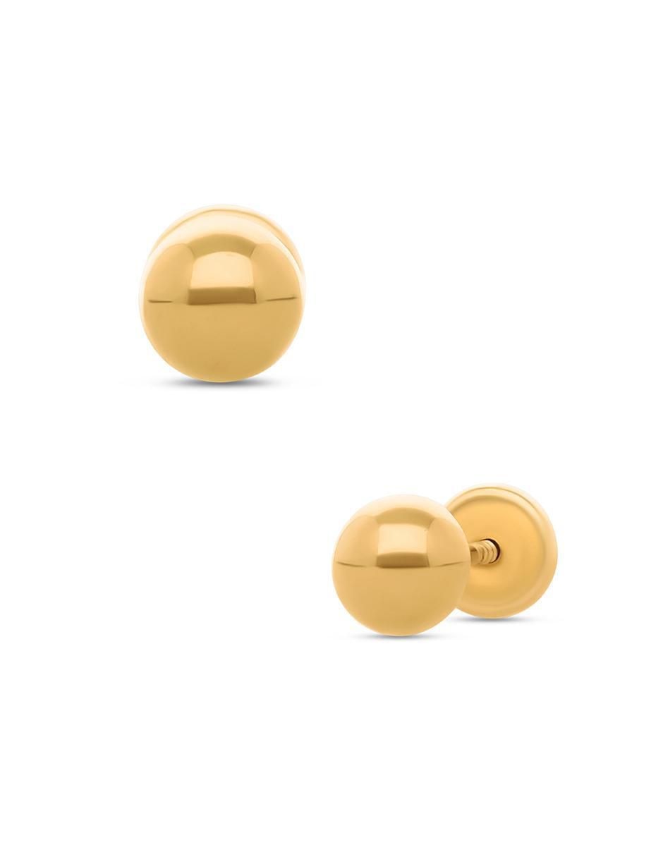 Broqueles circulares de oro amarillo 14 K 2