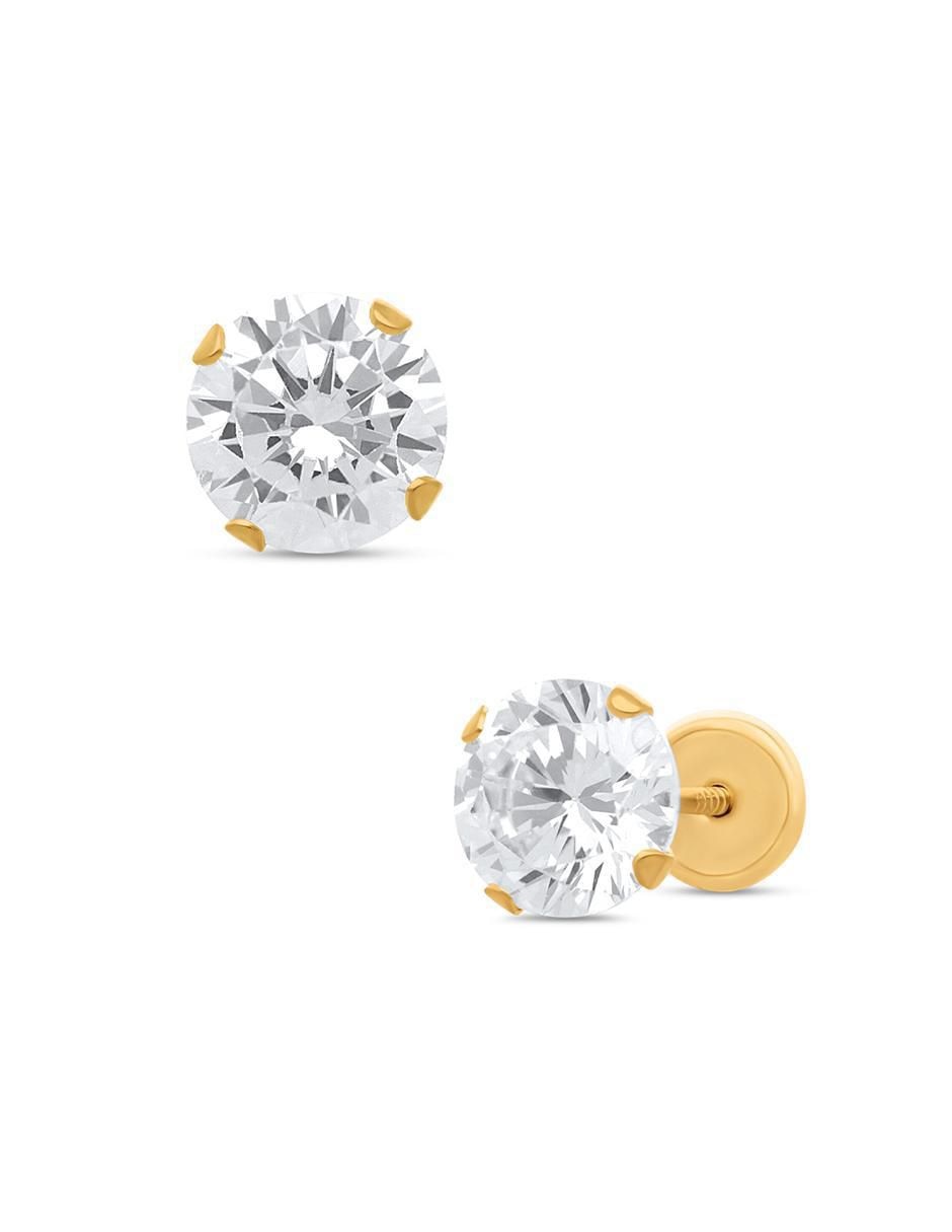 Broqueles circulares de oro amarillo 14 K 2
