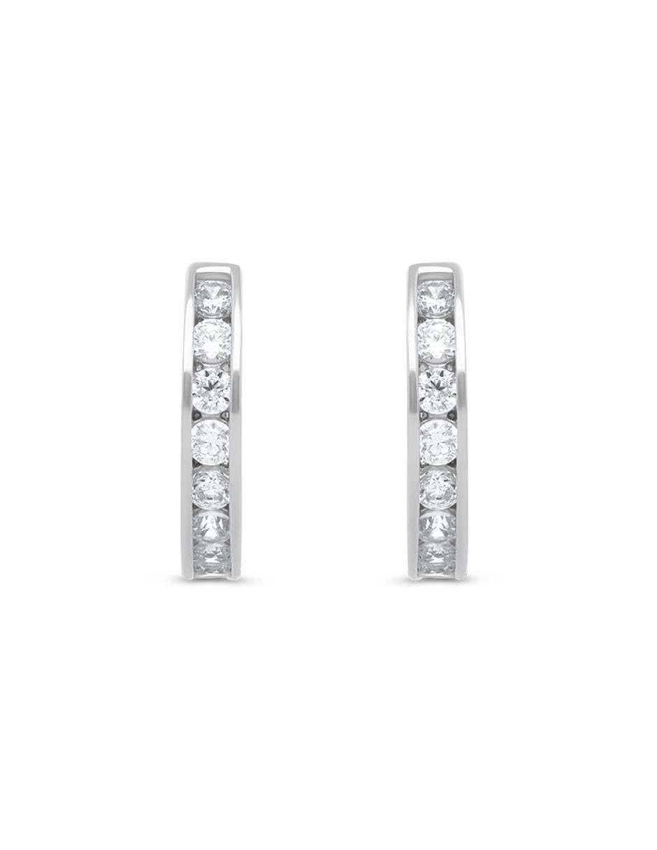 Arracadas de oro blanco 14 K Arracadas de oro blanco 14 K