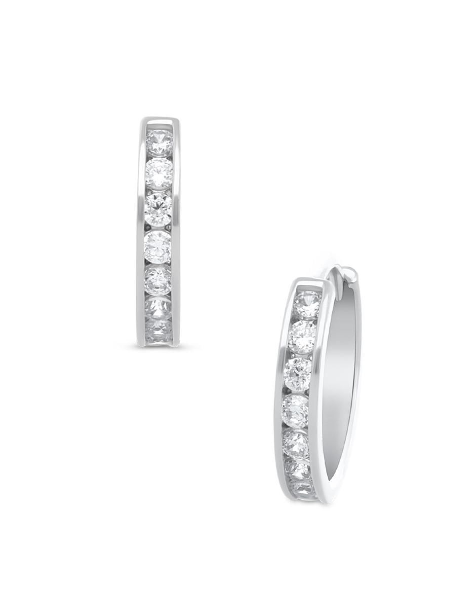 Arracadas de oro blanco 14 K 2