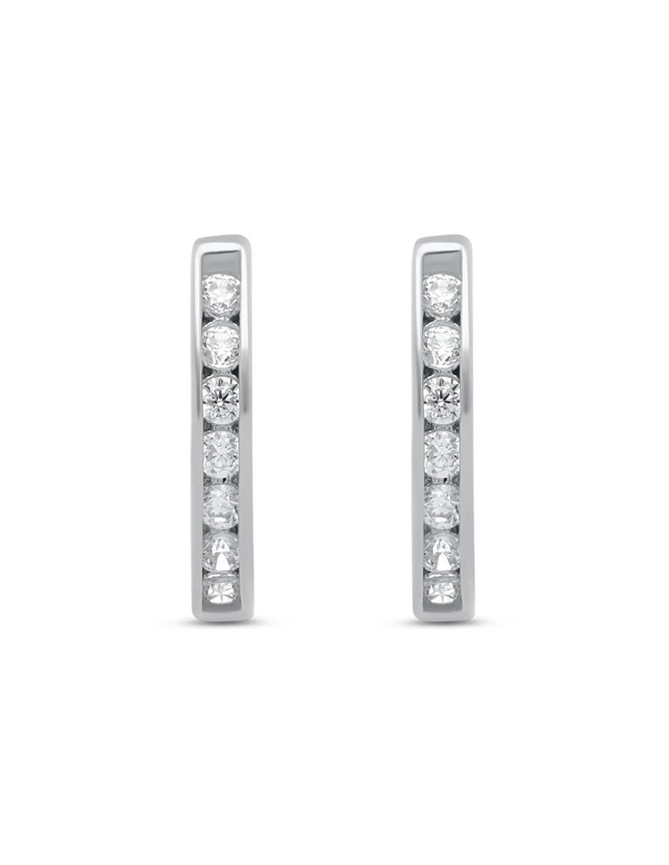 Arracadas de oro blanco 14 K Arracadas de oro blanco 14 K