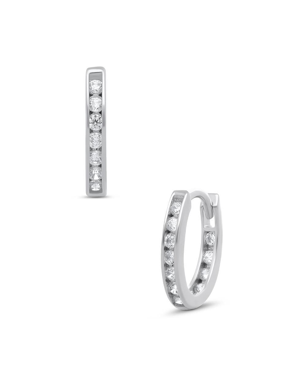 Arracadas de oro blanco 14 K 2