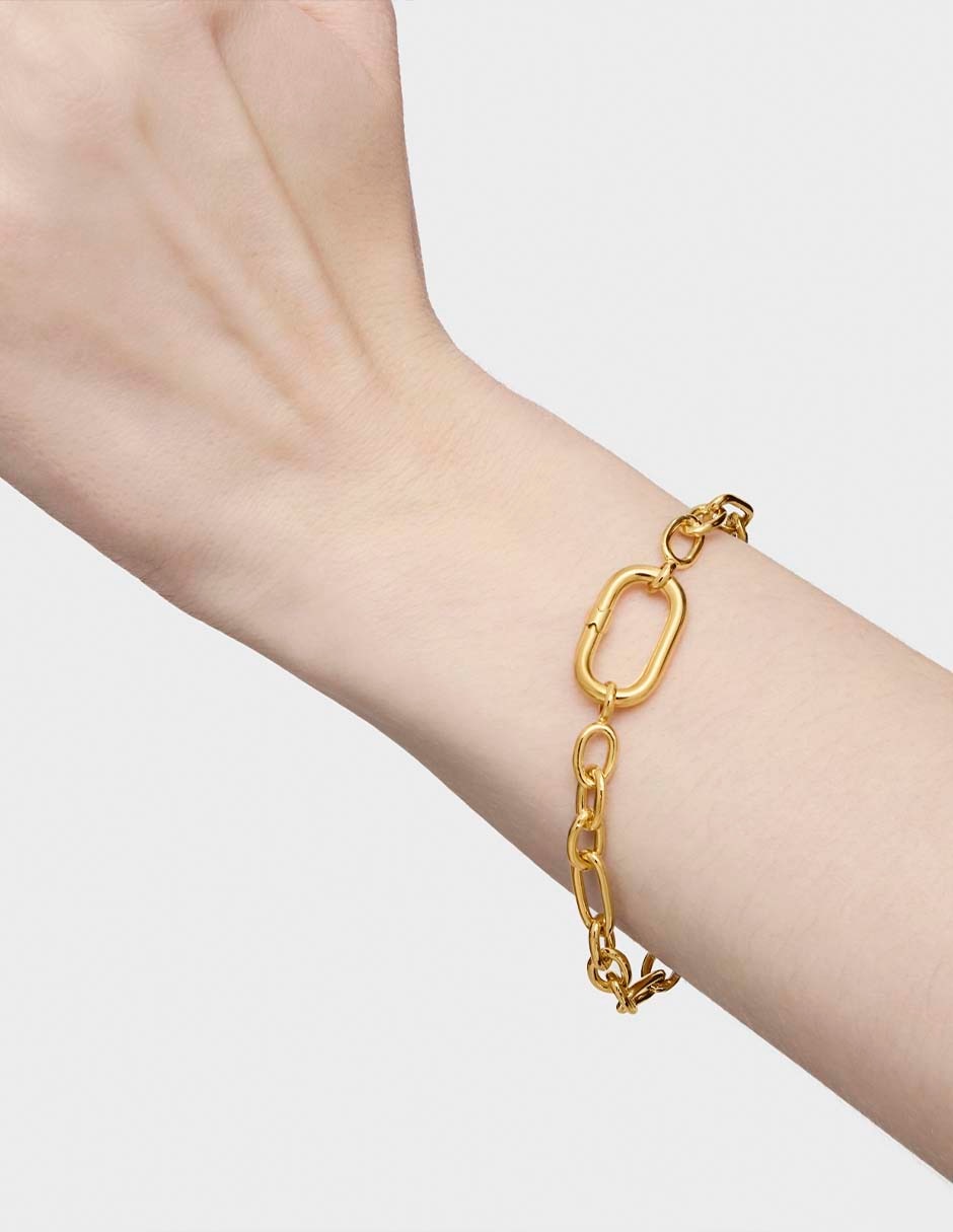 Pulsera Tous de plata P 925 Hold Oval con acabado brillante