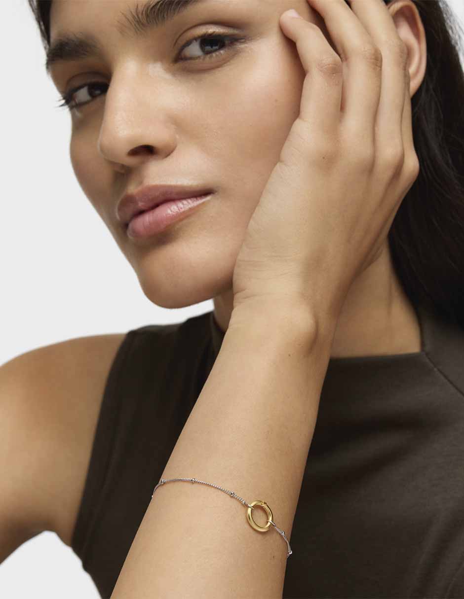 Pulsera de oro amarillo 18 k Hold con acabado brillante 6