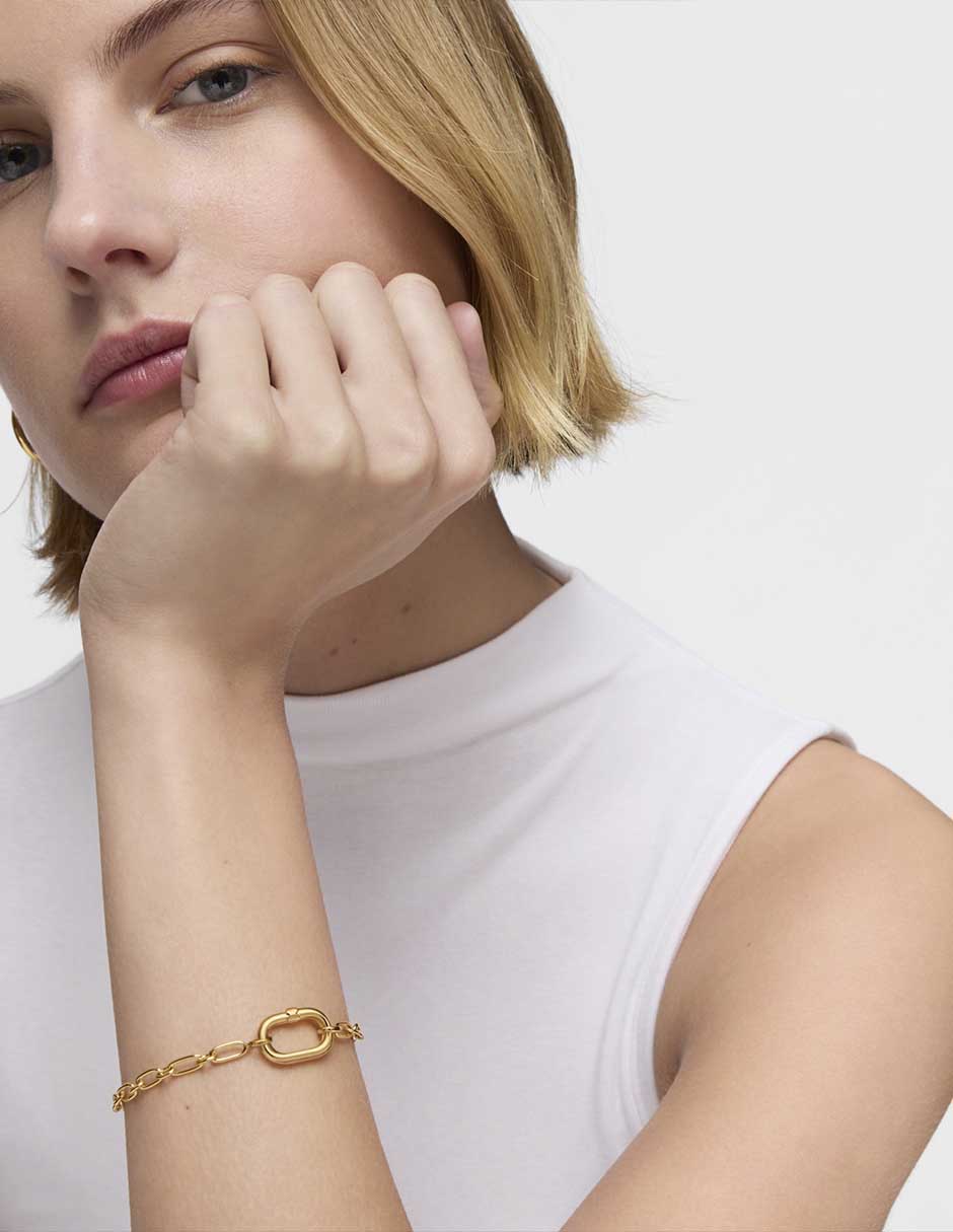 Pulsera Tous de plata P 925 Hold Oval con acabado pulido