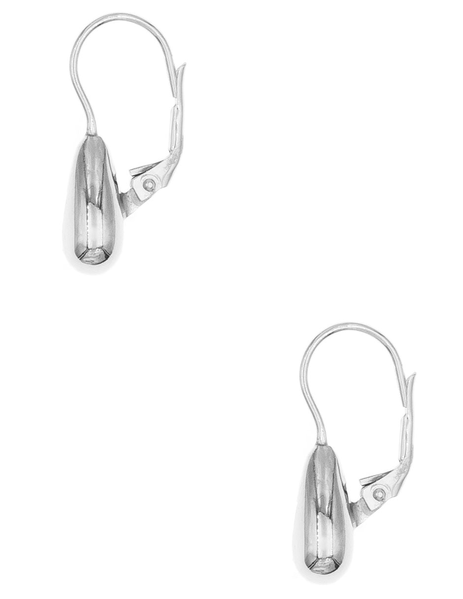 Aretes de gota Silvex Spa de plata P 925 con acabado brillante