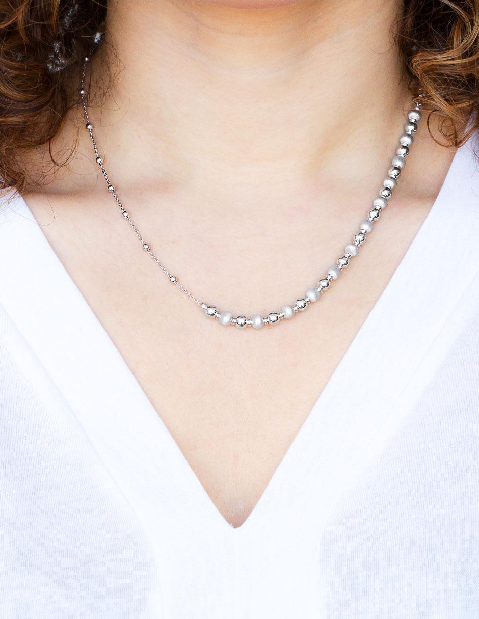 Collar de esfera de plata P 925 Collar de esfera de plata P 925
