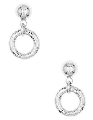 Aretes redondos de plata P 925 con acabado liso 1