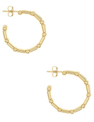 Aretes de aro Silvex Spa de plata P 925 con acabado brillante