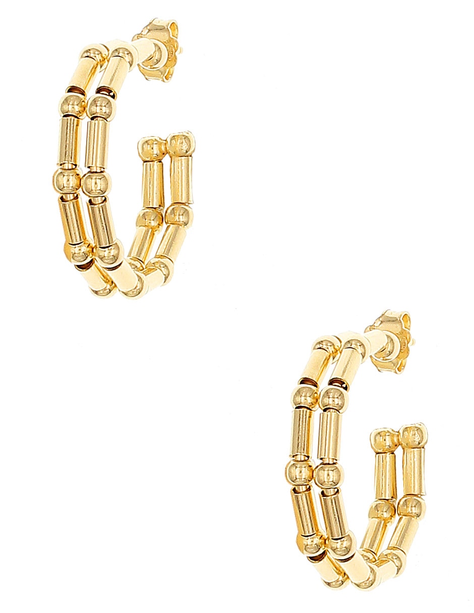 Aretes de aro Silvex Spa de plata P 925 con acabado brillante