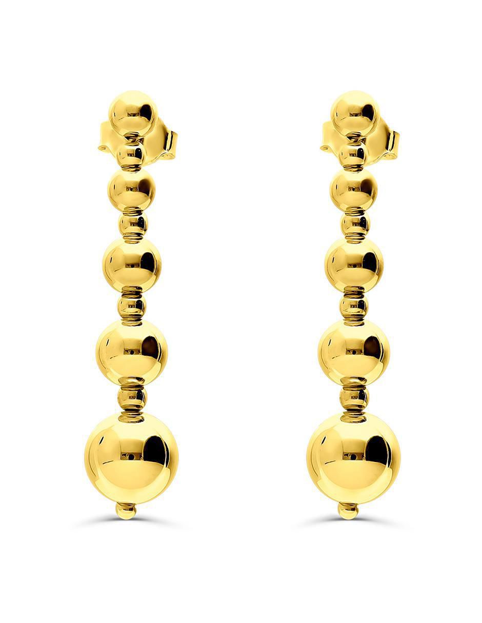 Aretes circulares de oro 14 K con acabado brillante