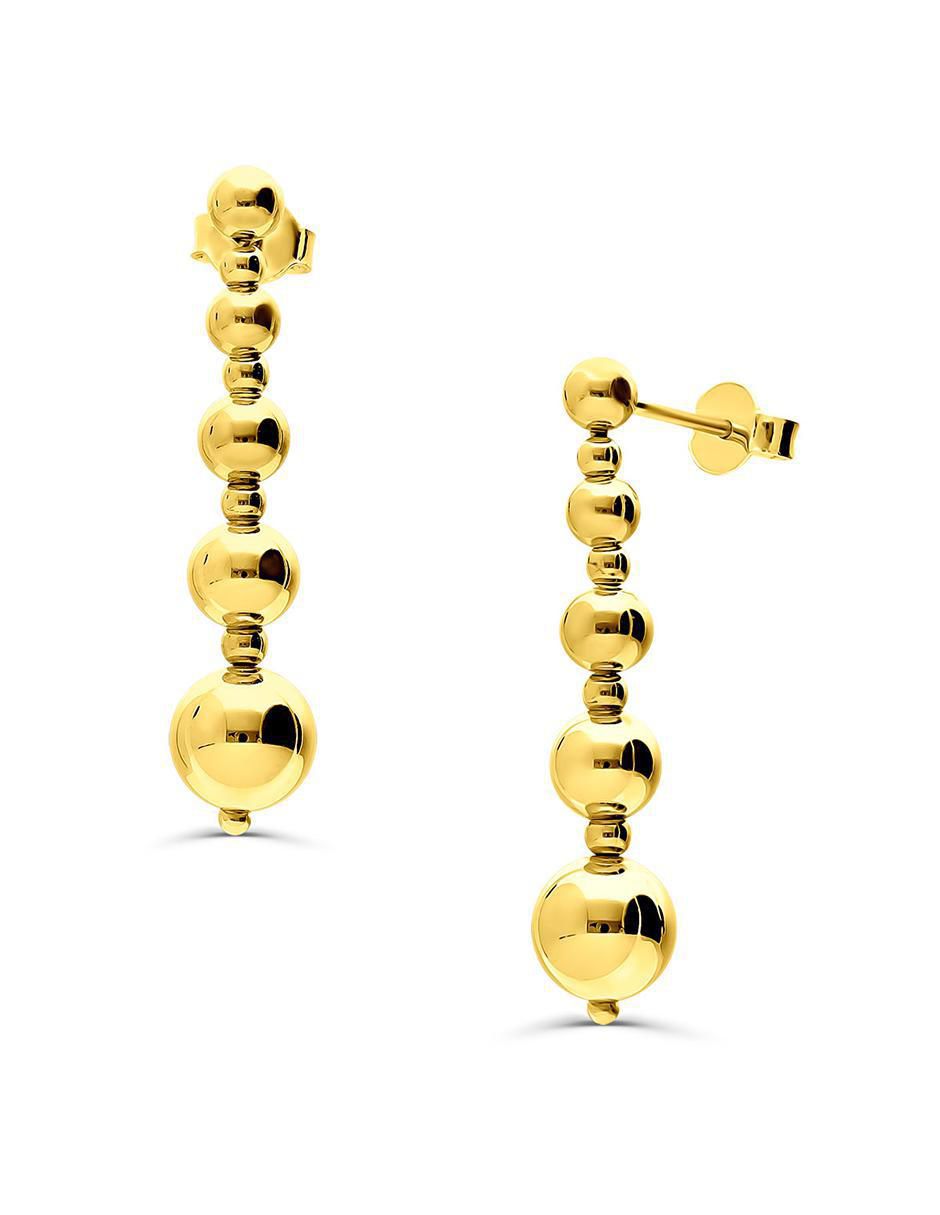 Aretes circulares de oro 14 K con acabado brillante 2