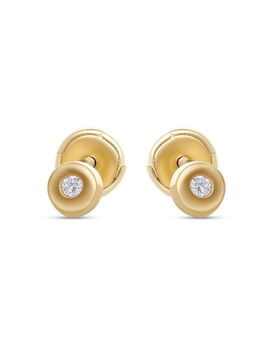 Broqueles de oro 14 k diamante 1