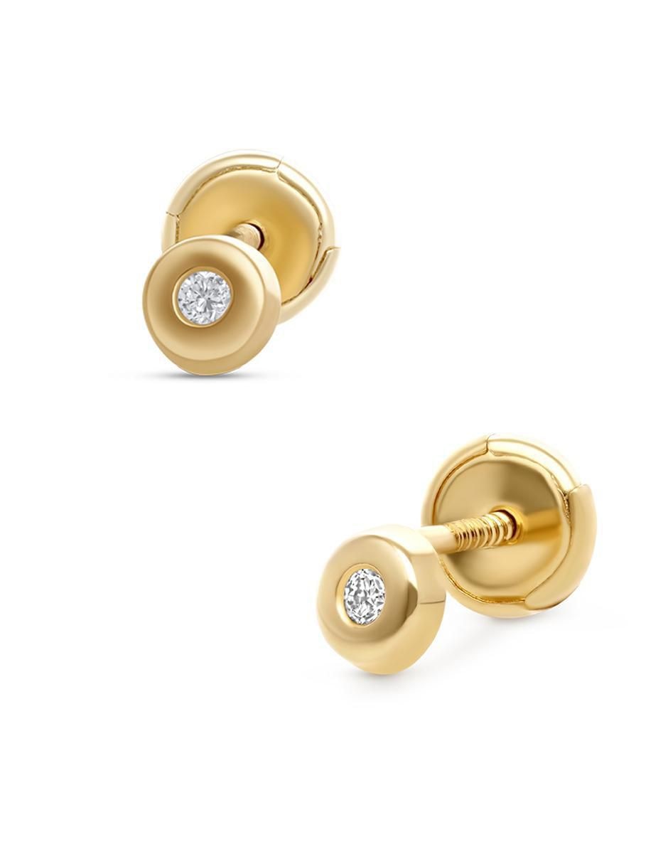 Broqueles de oro 14 k diamante 2