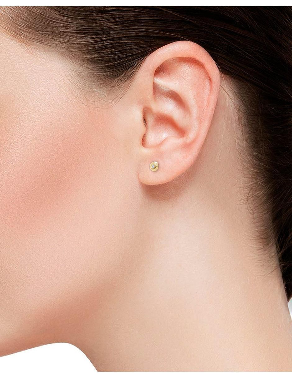 Broqueles de oro 14 k diamante