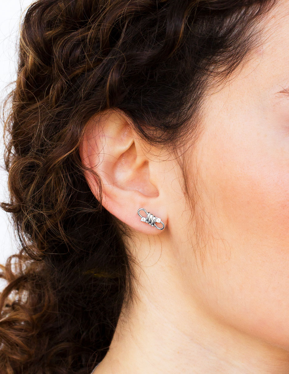Aretes de plata P 925 con acabado brillante circonita