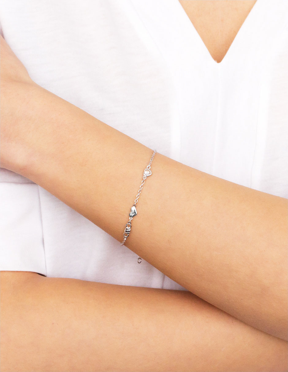 Pulsera de plata con circonita p 925 con acabado pulido