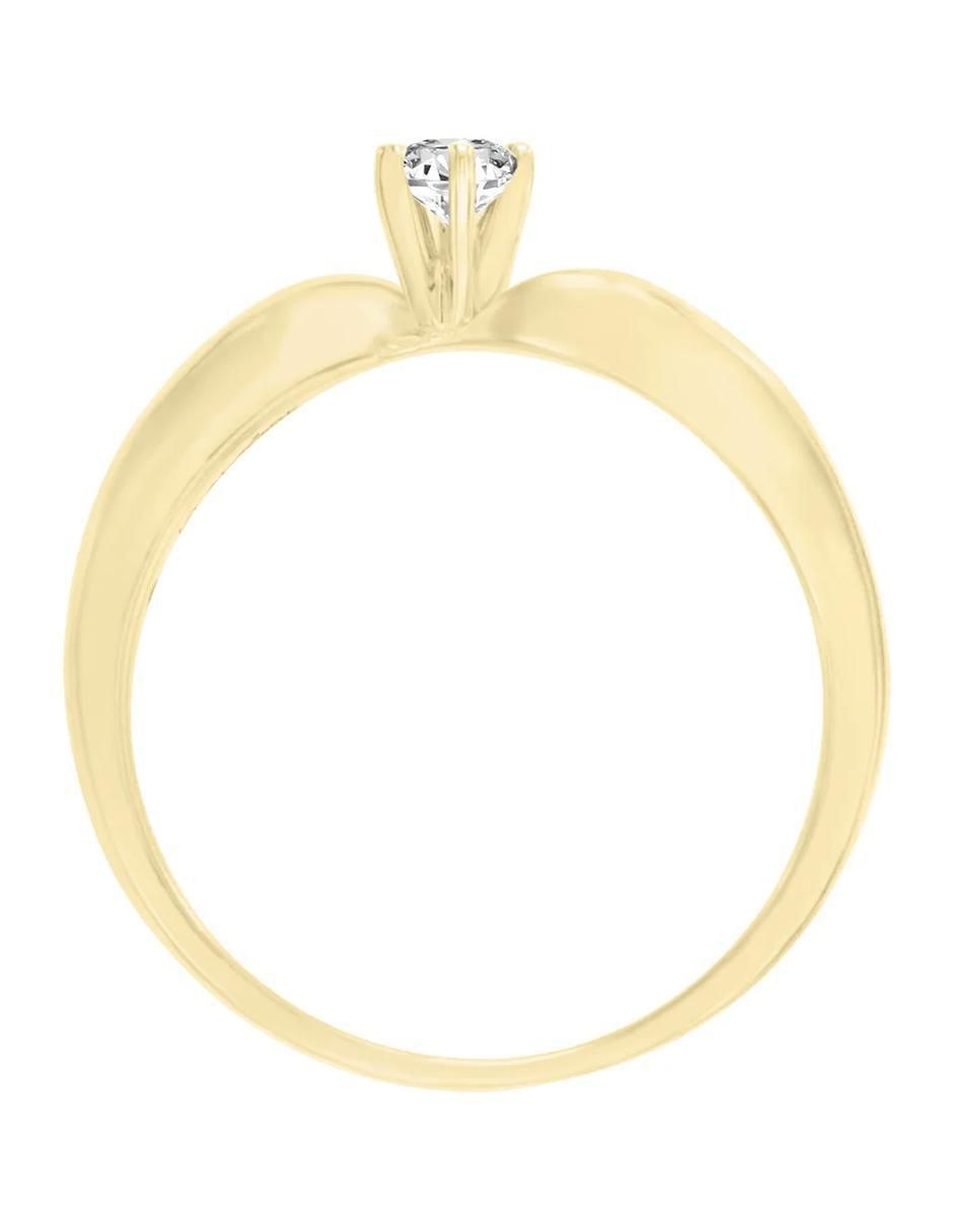 Anillo de compromiso 14 k Calid diamante 4