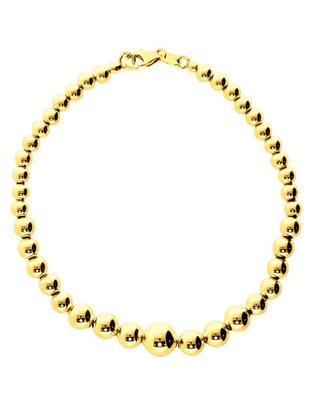 Pulsera de oro amarillo 14 k con acabado brillante