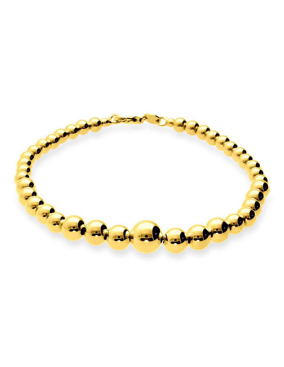 Pulsera de oro amarillo 14 k con acabado brillante 3