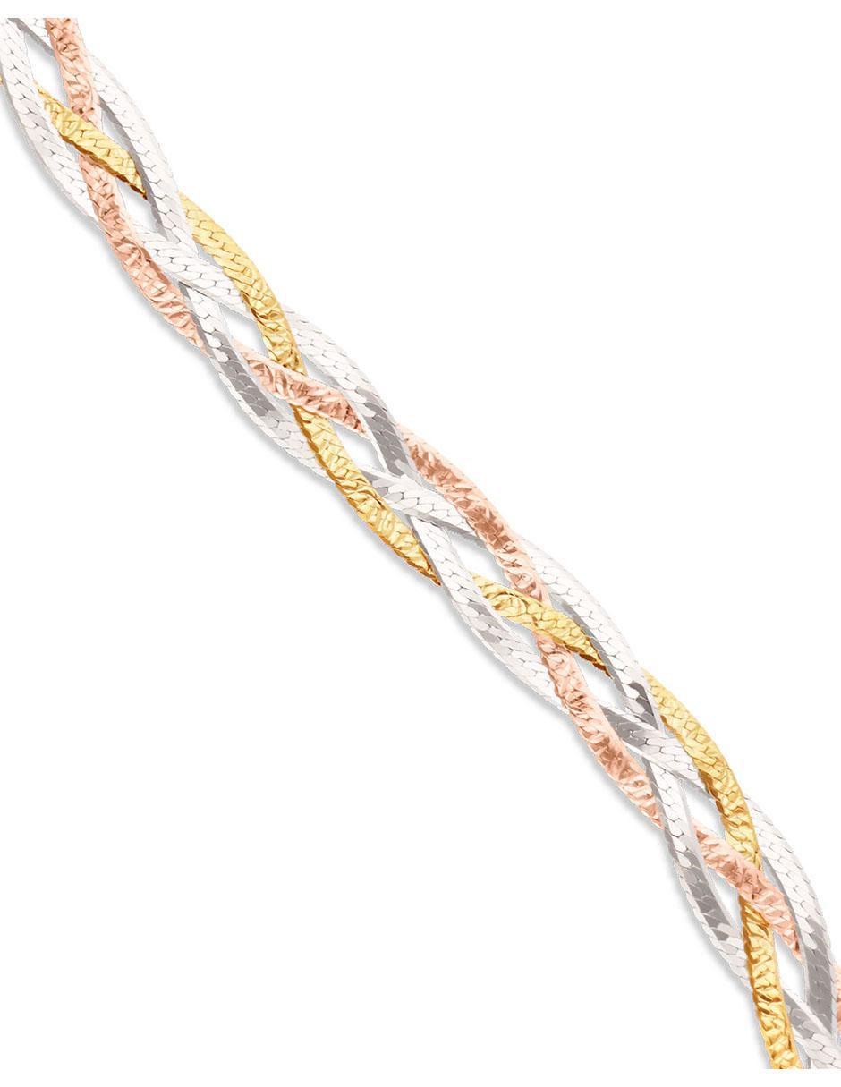 Pulsera de oro 14 K acabado liso 2