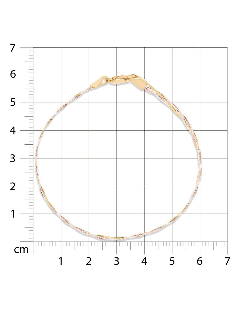 Pulsera de oro 14 K acabado liso 4