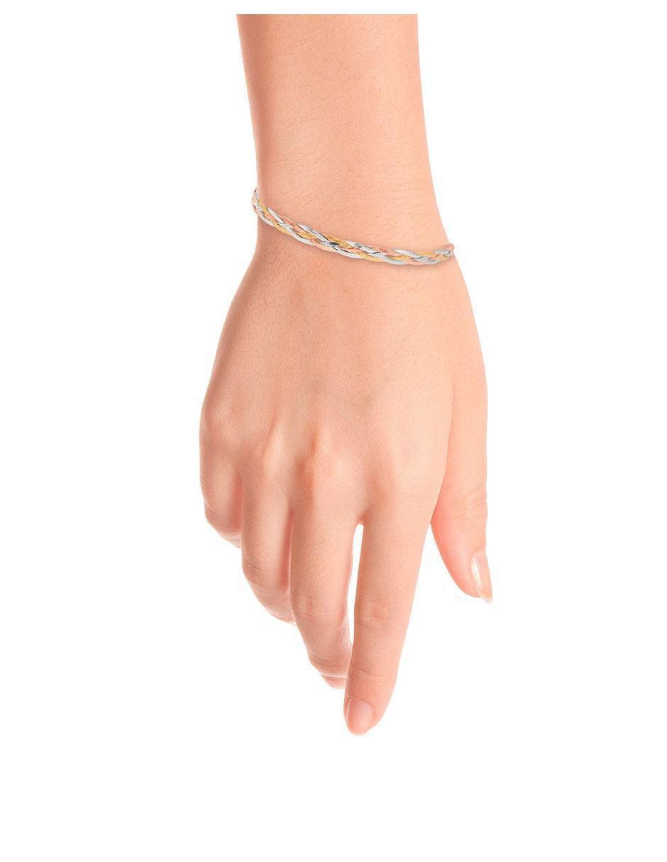 Pulsera de oro 14 K acabado liso 3