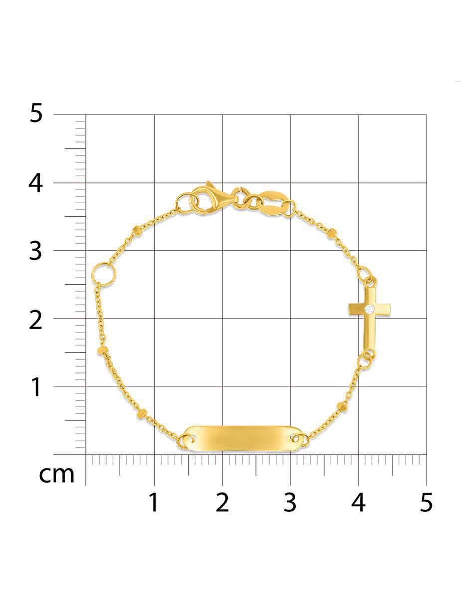 Esclava de oro con zirconia 14 K acabado brillante 4