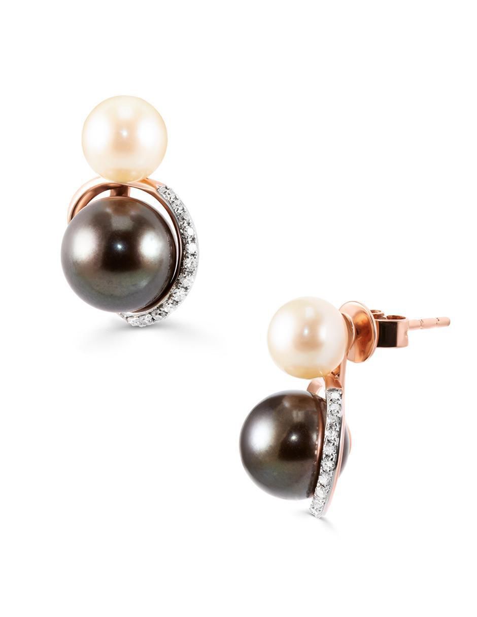 Aretes de esfera de oro 14 K con acabado brillante diamante 2