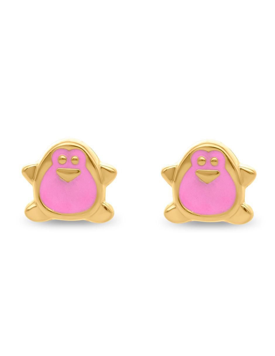 Broqueles de pingüino de oro 14 K Broqueles de pingüino de oro 14 K