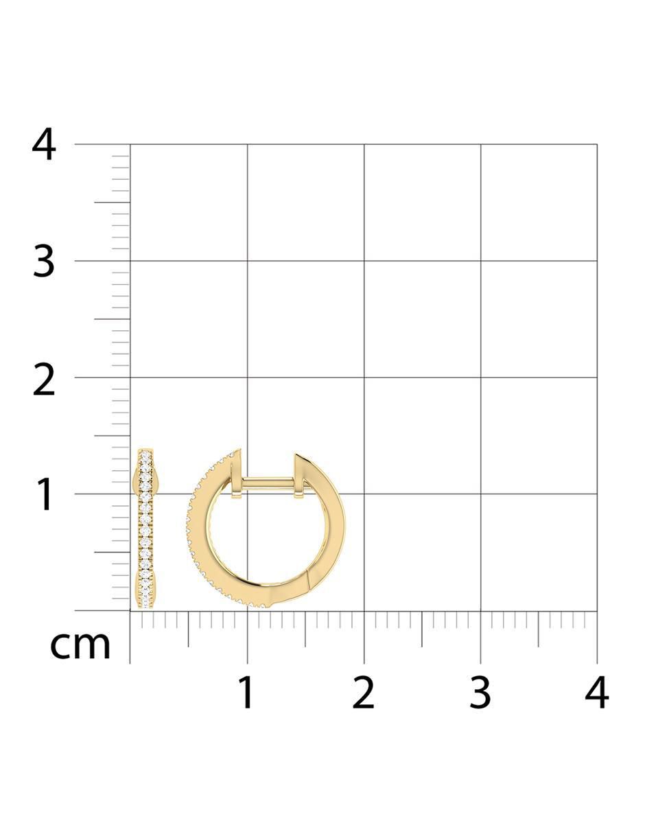 Aretes circulares de oro 14 K con acabado diamantado diamante 5