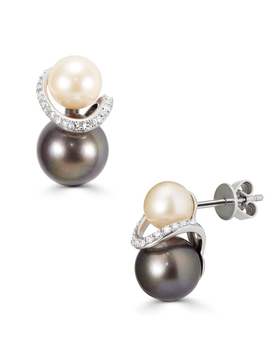 Aretes de esfera de oro 14 K con acabado brillante diamante 2