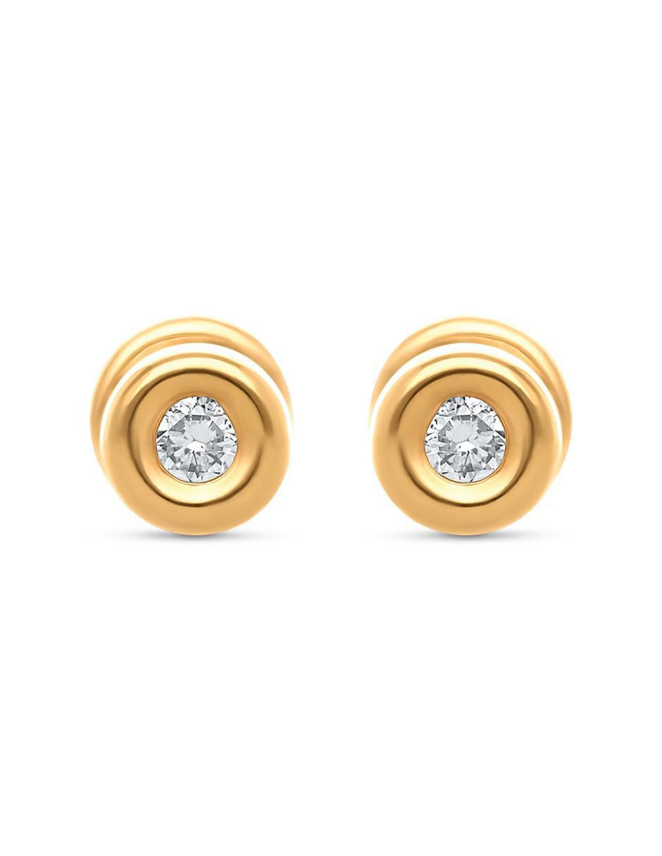Broqueles circulares de oro 14 K diamante Broqueles circulares de oro 14 K diamante