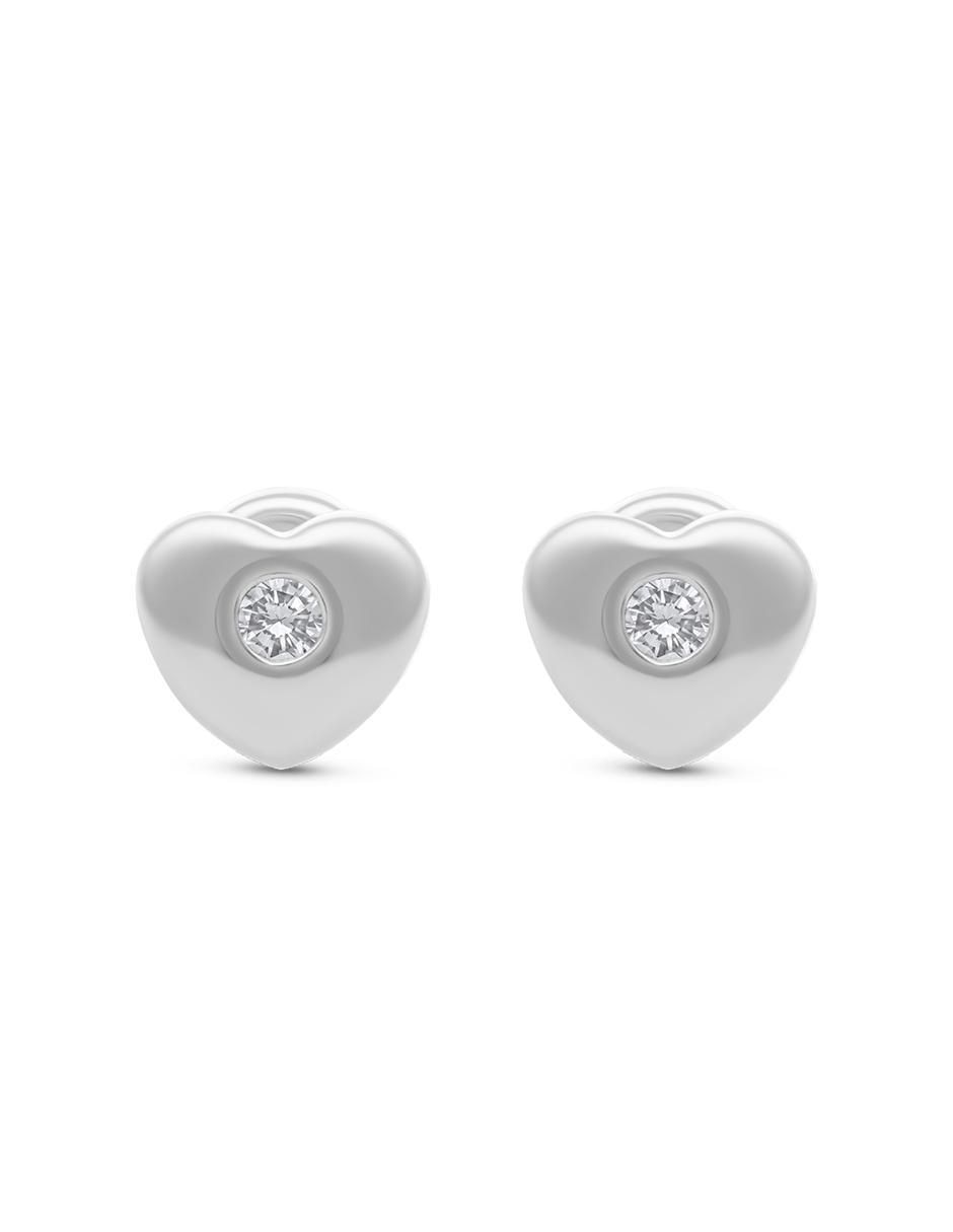 Broqueles de corazón de oro 14 K diamante