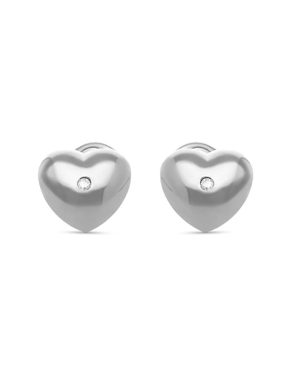 Broqueles de corazón de oro 14 K diamante