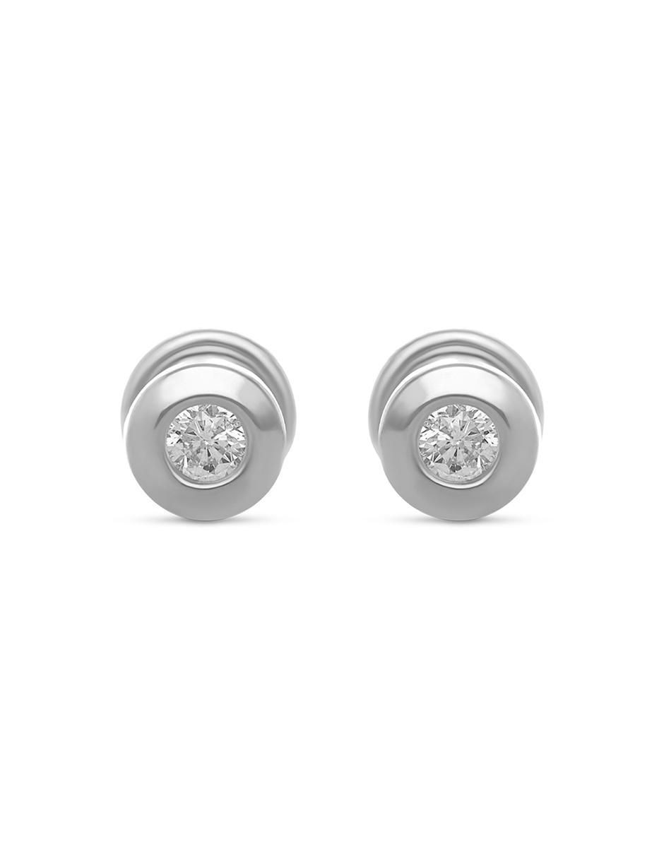 Broqueles circulares de oro 14 K diamante Broqueles circulares de oro 14 K diamante