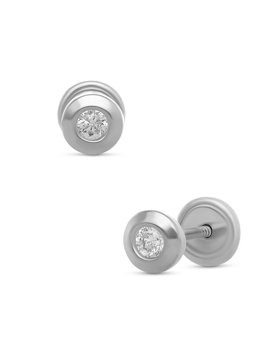 Broqueles circulares de oro 14 K diamante 2